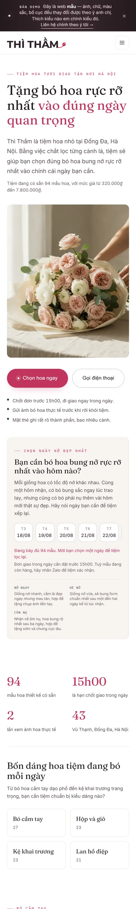 Website demo Thì Thầm trên điện thoại — phần 1/5