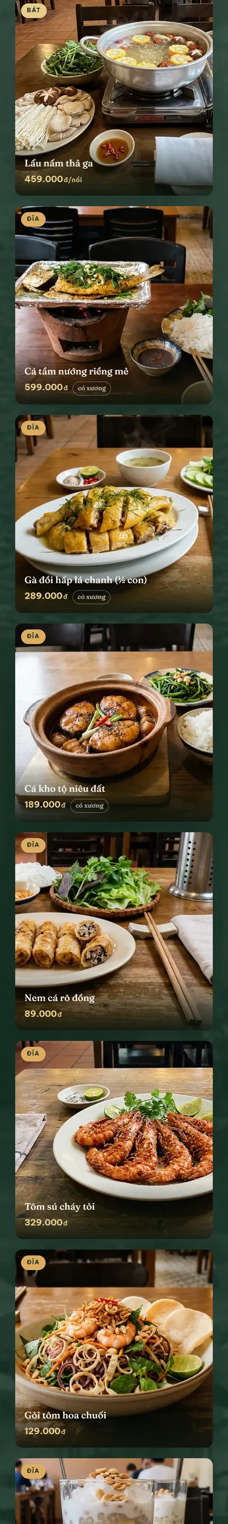 Website demo Mộc Quê trên điện thoại — phần 2/8