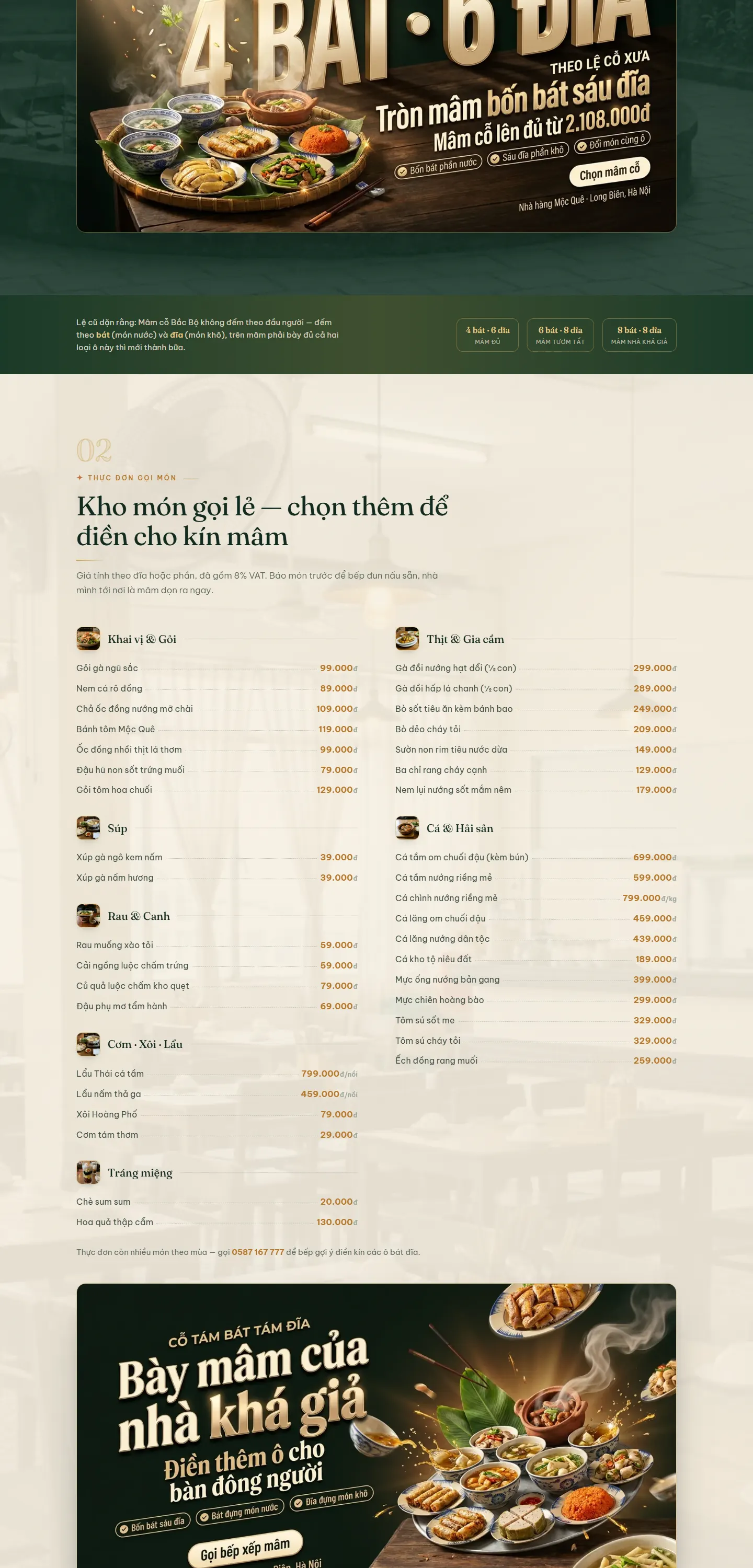 Website demo Mộc Quê trên máy tính — phần 2/5