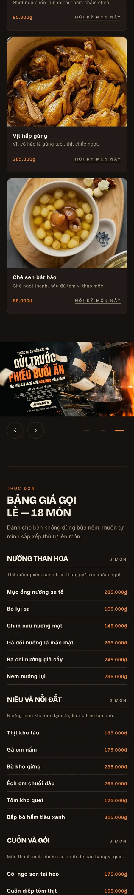 Website demo Thiết Đãi trên điện thoại — phần 4/7