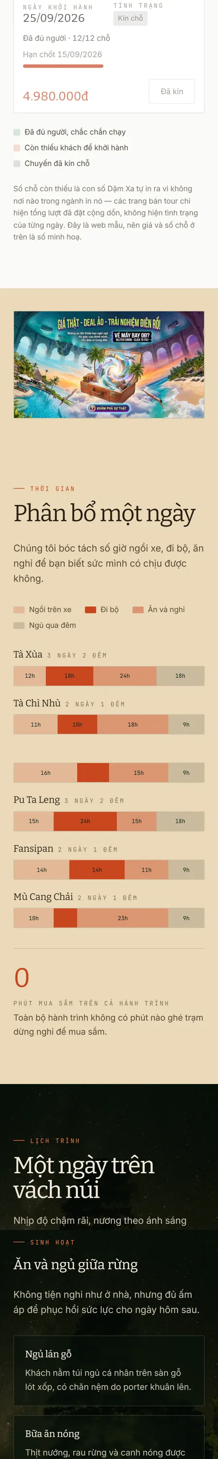 Website demo Dặm Xa trên điện thoại — phần 6/9