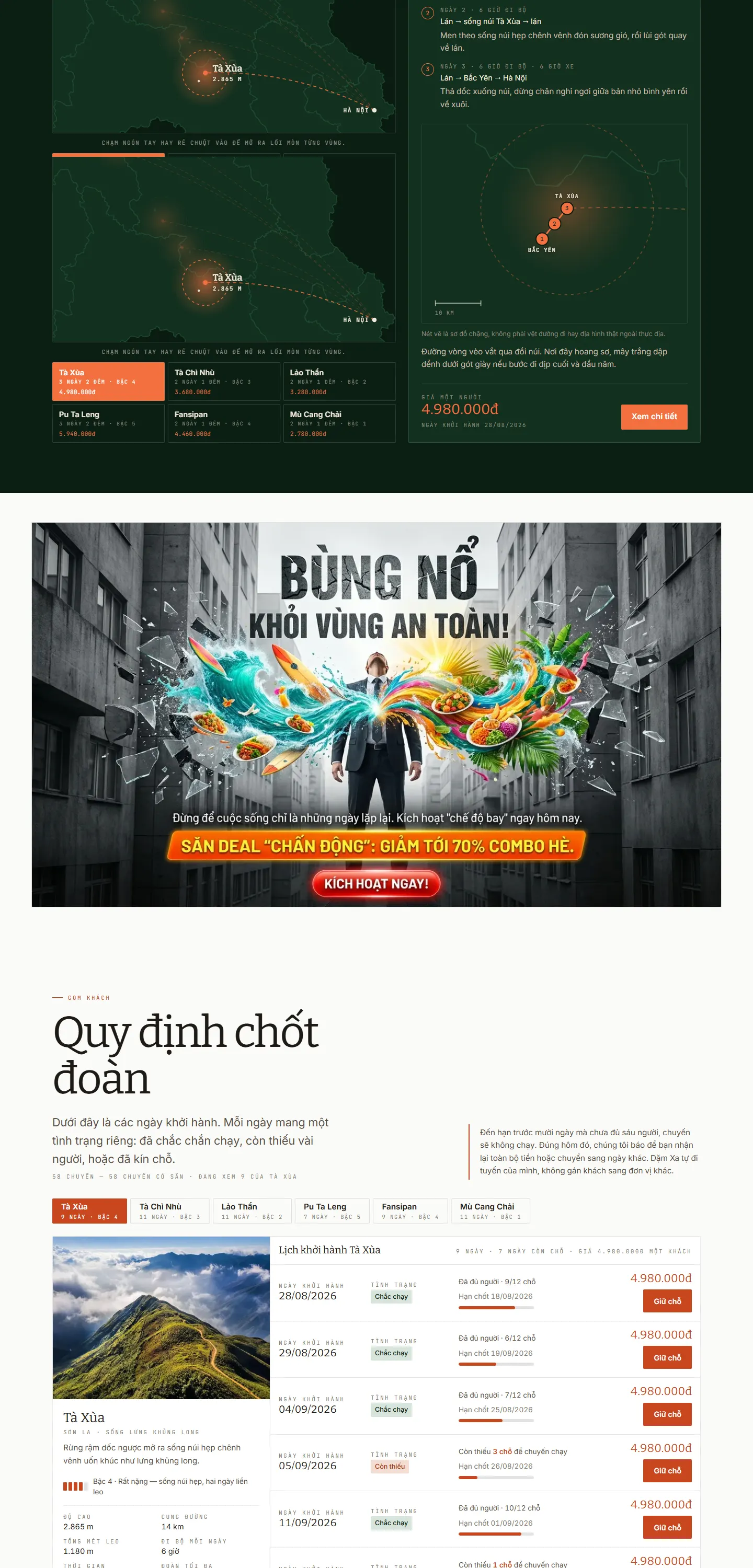 Website demo Dặm Xa trên máy tính — phần 3/6