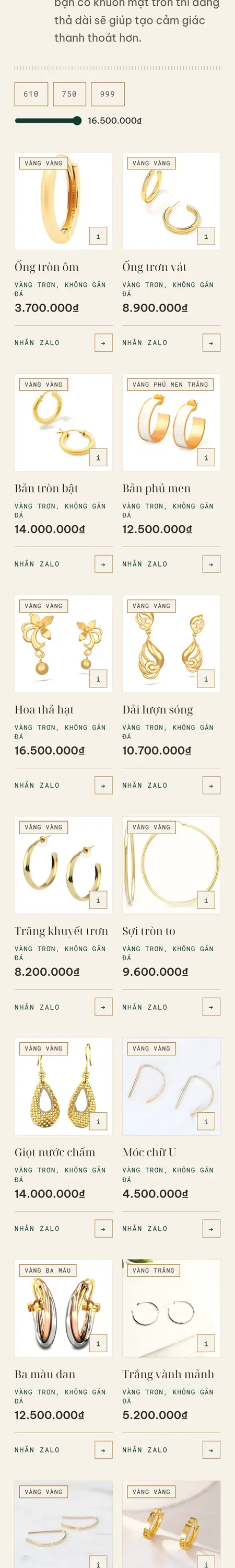 Website demo Ánh Kim trên điện thoại — phần 5/9