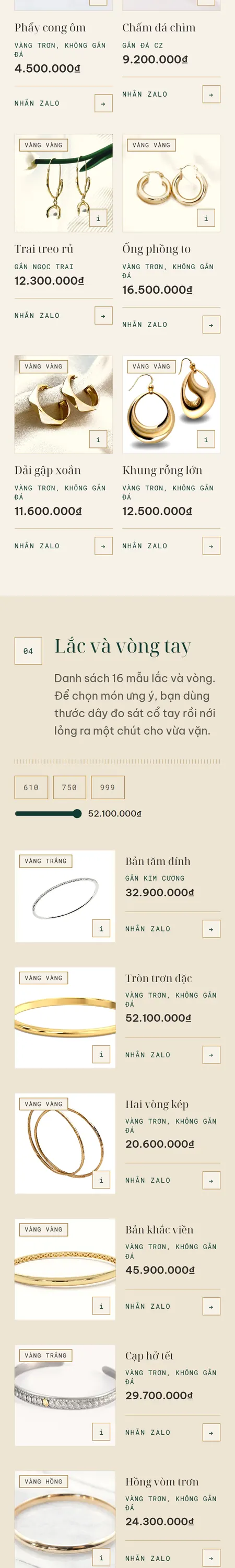 Website demo Ánh Kim trên điện thoại — phần 6/9