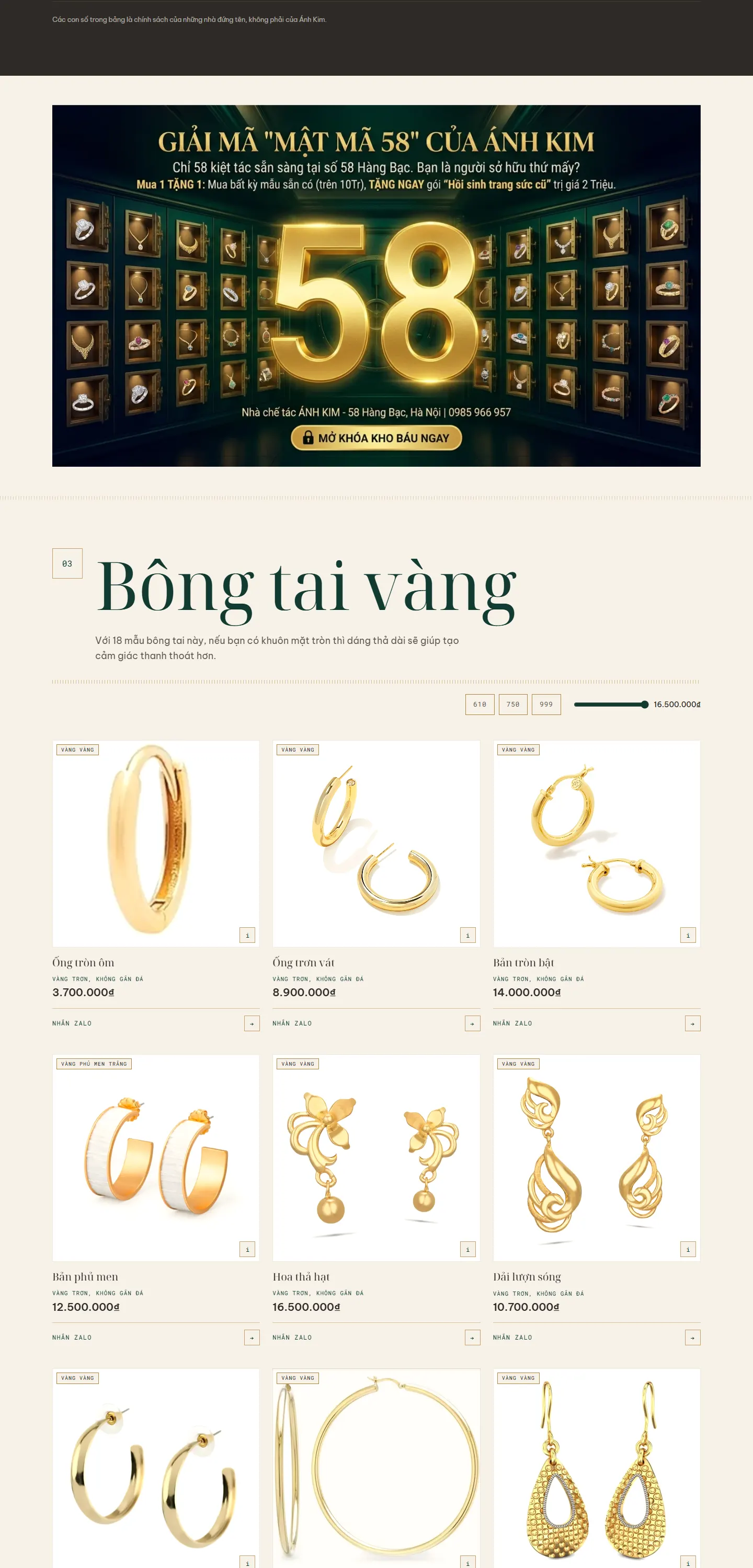 Website demo Ánh Kim trên máy tính — phần 4/7