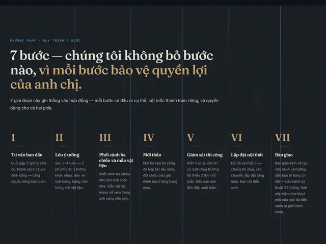 Giữa trang website demo Studio Mộc
