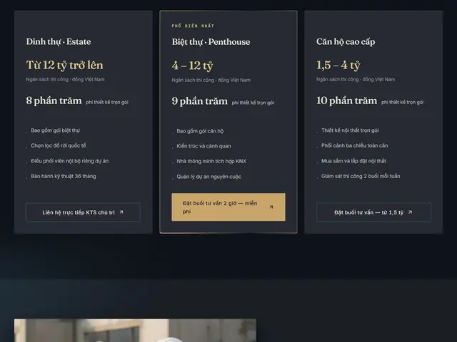 Cuối trang website demo Studio Mộc