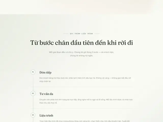 Giữa trang website demo Tâm Nhiên Spa