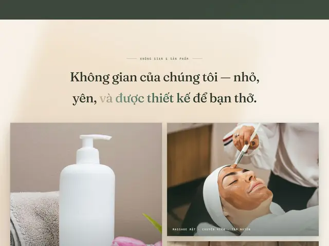 Cuối trang website demo Tâm Nhiên Spa