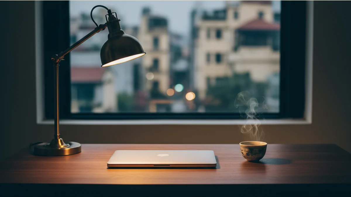 Phòng khám nha khoa Quận 7 TP.HCM Phú Mỹ Hưng — phòng trị liệu hiện đại với ghế nha khoa cao cấp, đèn LED quang trùng hợp, tủ tiệt trùng hạng B, cửa sổ lớn nhìn ra cảnh quan Phú Mỹ Hưng, không gian sạch và yên tâm cho gia đình