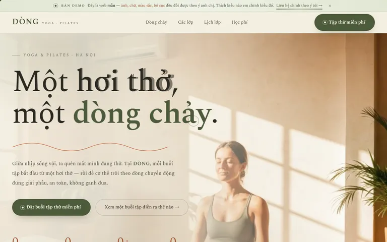 Web Yoga & Pilates do HAYWEB dựng