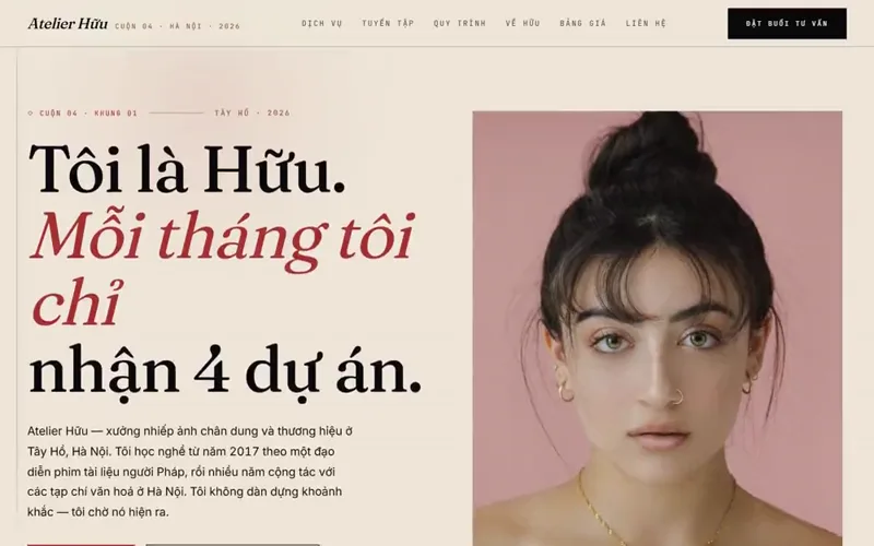 Atelier Hữu — Chân dung nghệ thuật demo screenshot