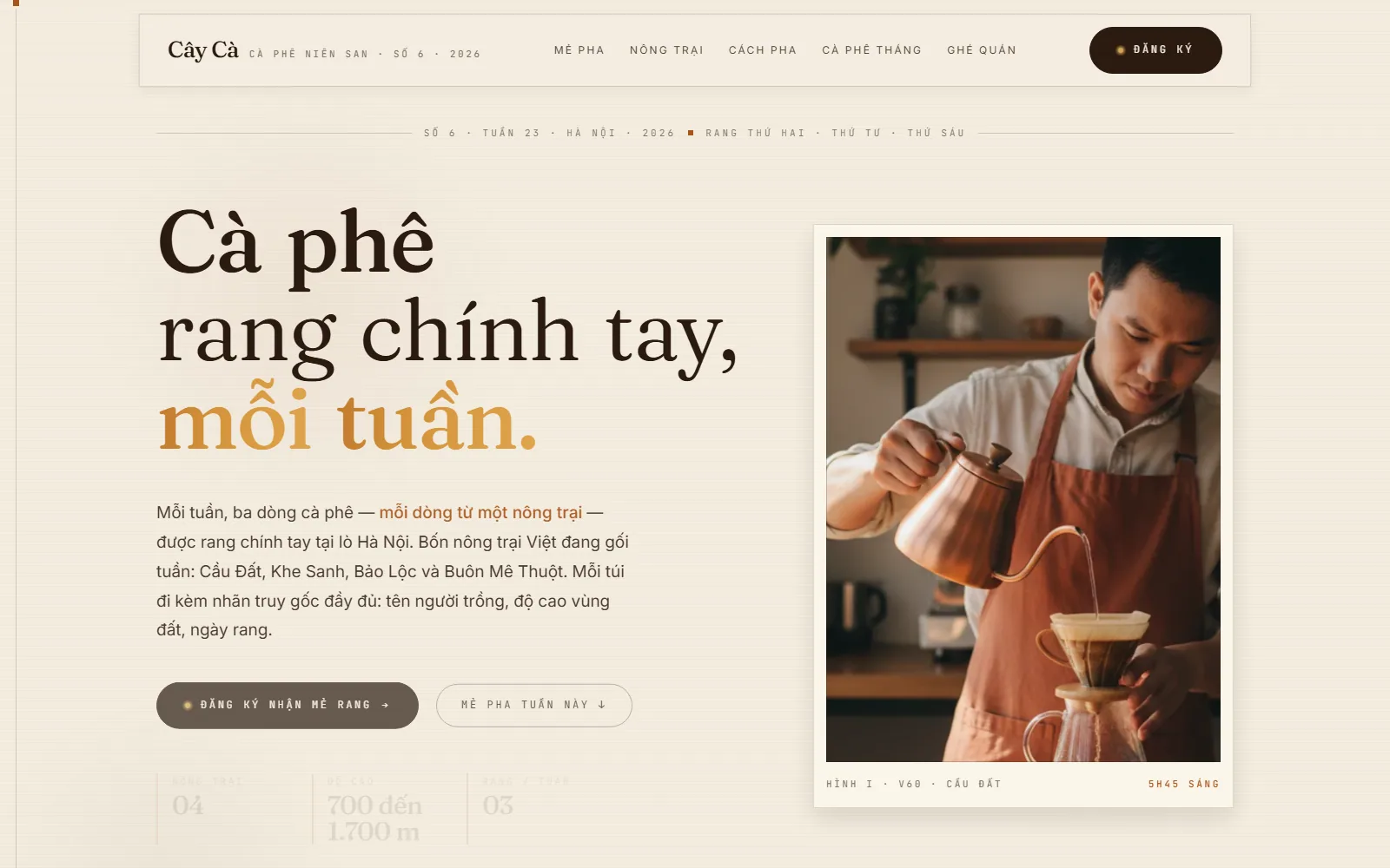 Cây Cà — Specialty third-wave demo screenshot