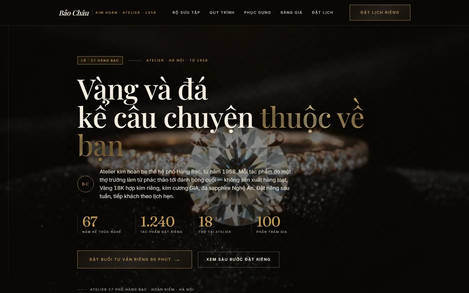 Bảo Châu Kim Hoàn — 3 thế hệ thợ vàng Hàng Bạc demo screenshot