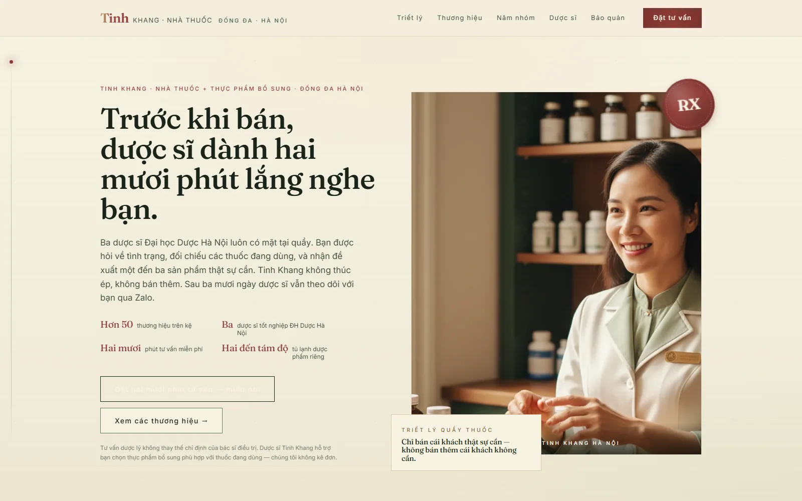 Tinh Khang — Curated supplement + Rx demo screenshot
