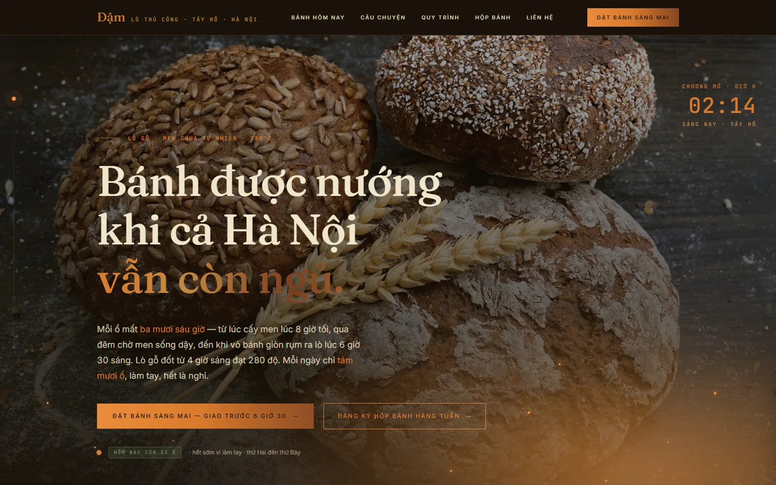 Đậm Bread — Artisan boutique demo screenshot