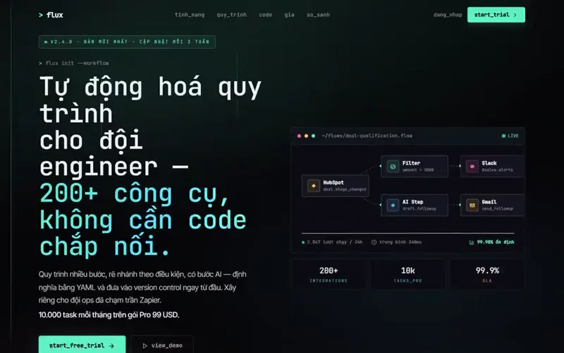 Fluxion — Tự động hoá demo screenshot