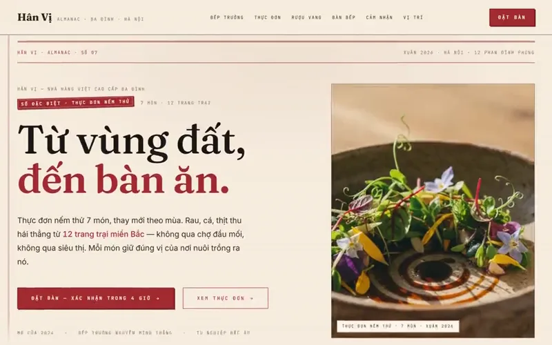 Hân Vị — Ẩm thực tinh tế demo screenshot