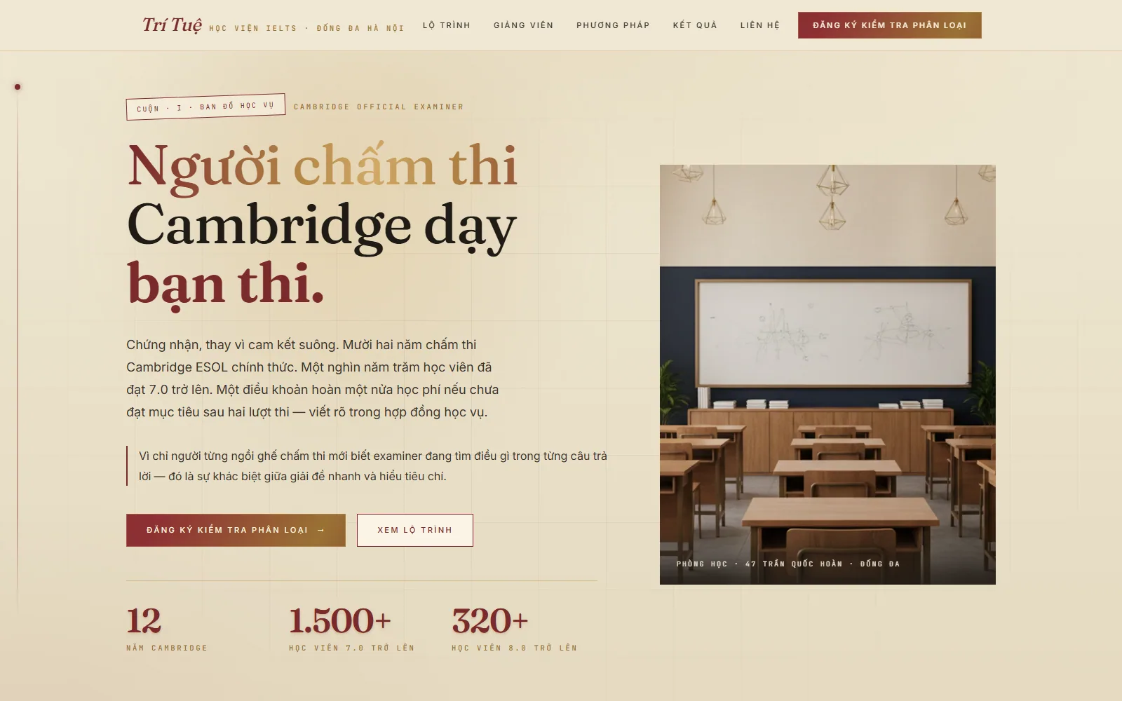 Học Viện Trí Tuệ — IELTS academy premium demo screenshot