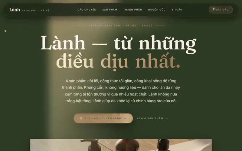Lành Skincare — Sản phẩm làm chủ demo screenshot